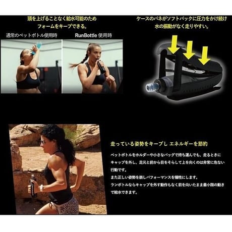 噛むだけ給水 Run Bottle 250ml ランニングボトル 傾けずにそのまま給水可能