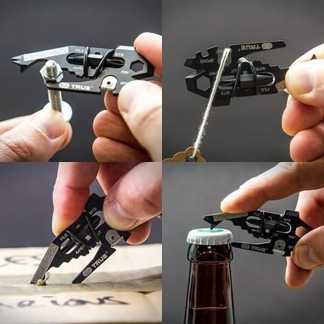TRUE UTILITY フィッシュフェイス 18 in 1 マルチツール キーリング・カラビナ付き トゥルーユーティリティ FISHFACE