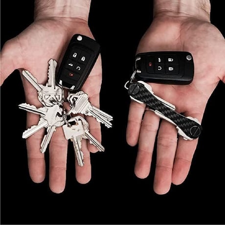 限定カラー KEYSMART Extended キースマート CARBON FIBER 3K ロング エクステンデッド キーケース キー収納ツール 拡張パック付