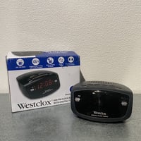 westclox red led fm clock