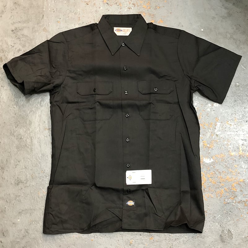 【希少】USA製 Dickies work shirt / Dead Stock DEAD STOCK] 90s Dickies S/S Work Shirts Black
