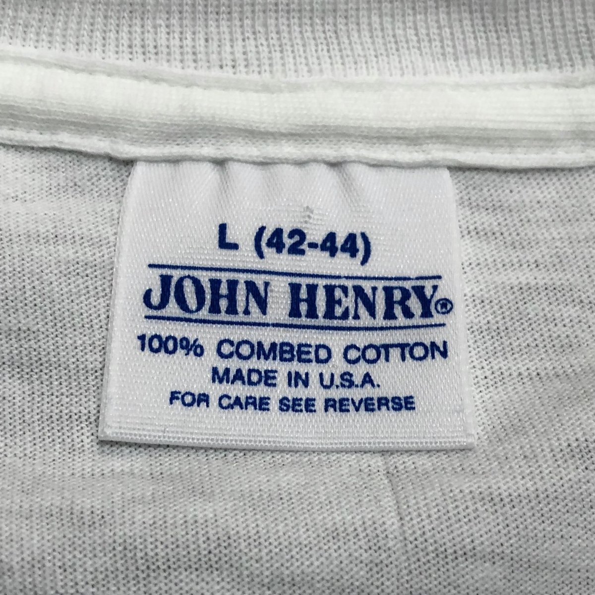 [Dead Stock] JOHN HENRY White T-shirts Made in USA SIZE : Large