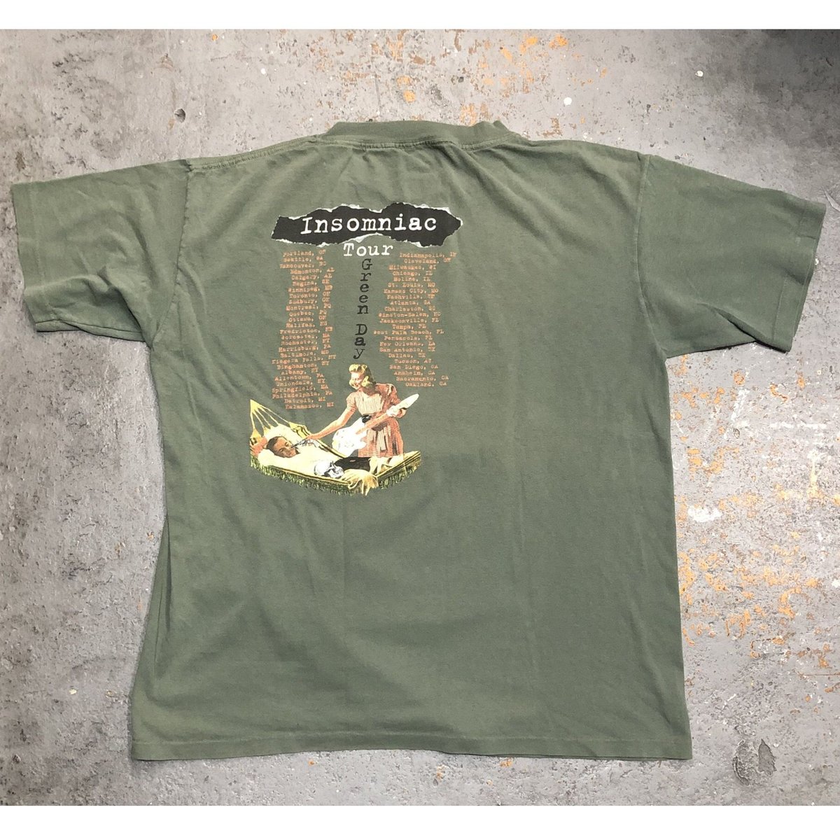 1990s Green Day Insomniac Tour T-Shirts SIZE : 