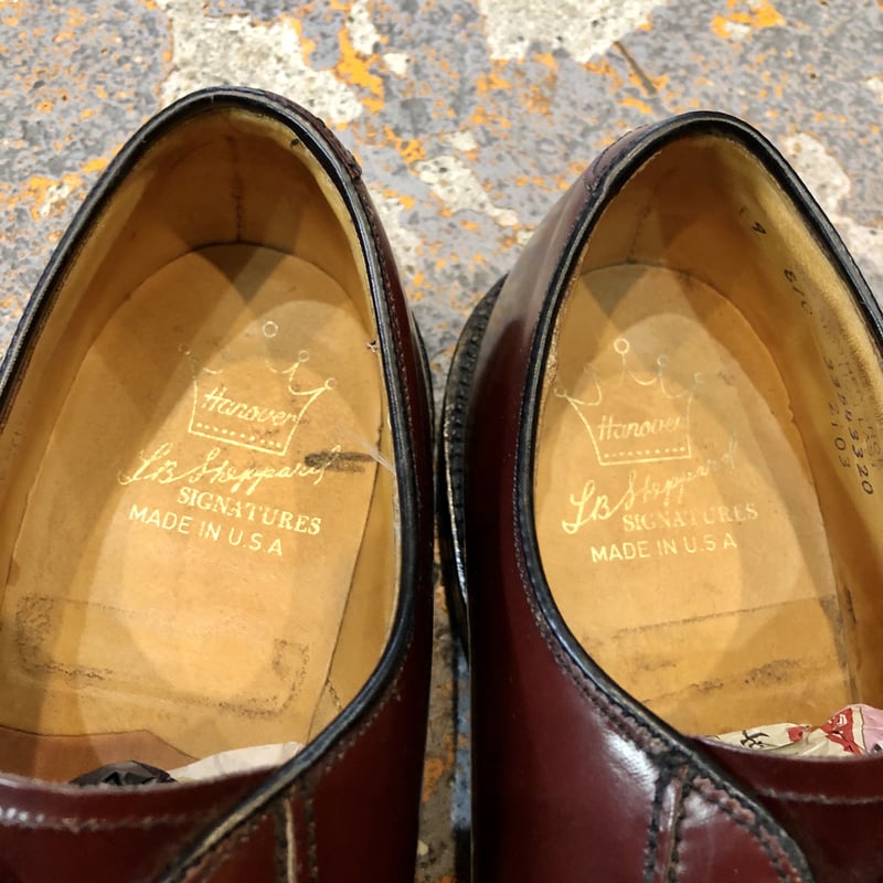 靴 HANOVER LB Sheppard SHOES 1970s US10.0E Hanover LB Sheppard Signatures Black Shell Cordovan Wingtip