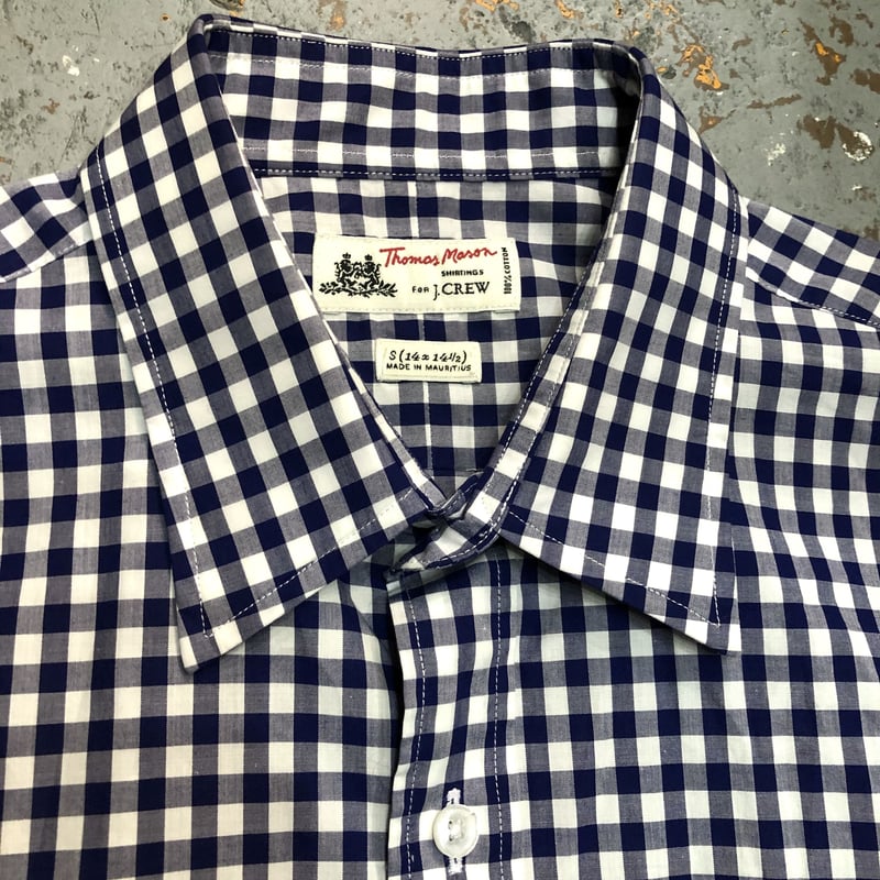 J.CREW Thomas Mason L/S Navy Gingham Check Dres