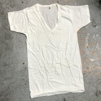 [DEAD STOCK] 1980s FRUIT of the Loom V-Neck White T-Shirts USA Made SIZE:Medium