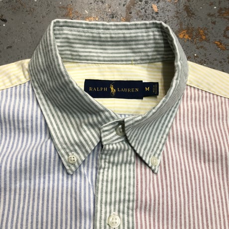 Ralph Lauren Oxford B/D Shirts Candy Stripe Crazy Pattern SIZE:Medium