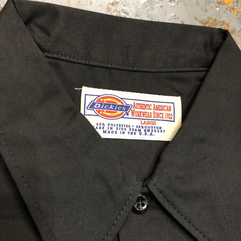 DEAD STOCK] 90s Dickies S/S Work Shirts Black
