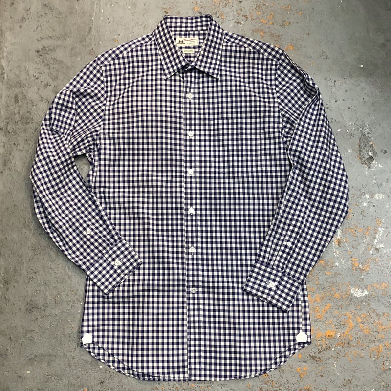 J.CREW Thomas Mason L/S Navy Gingham Check Dres