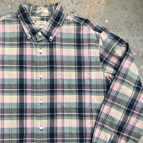 J.CREW L/S Indian Madras Check Shirts Size : Medium(SLIM)