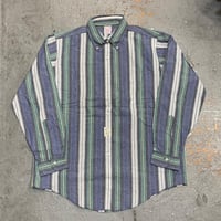 [Dead stock] 1990s Brooks Brothers Seersucker B/D Strip Shirts Made in USA SIZE:Large