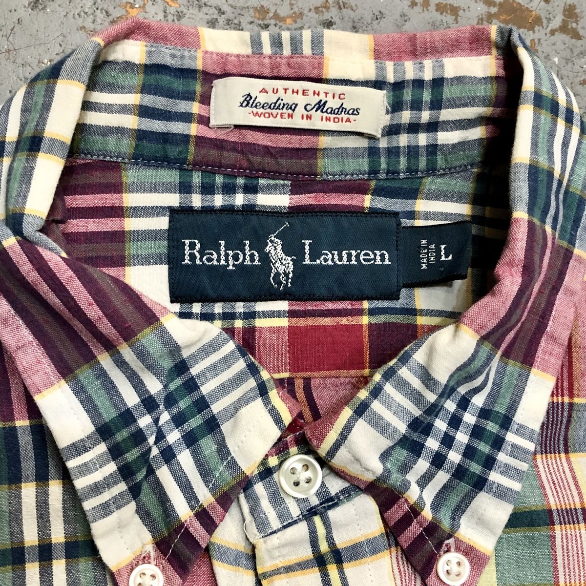 【美品】ラルフローレン　長袖シャツ　近年　現行　INDIA MADRAS　花柄 Polo Ralph Lauren Short Sleeve Indian Madras Ch