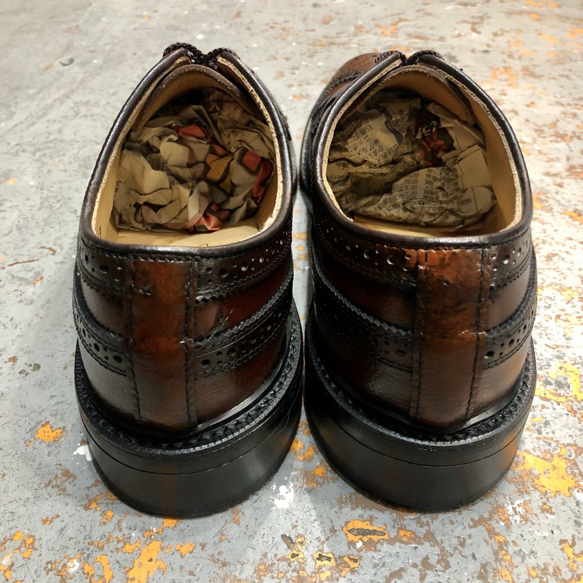 DEAD STOCK] 80s Dexter Wing-Tip Embossed Leath