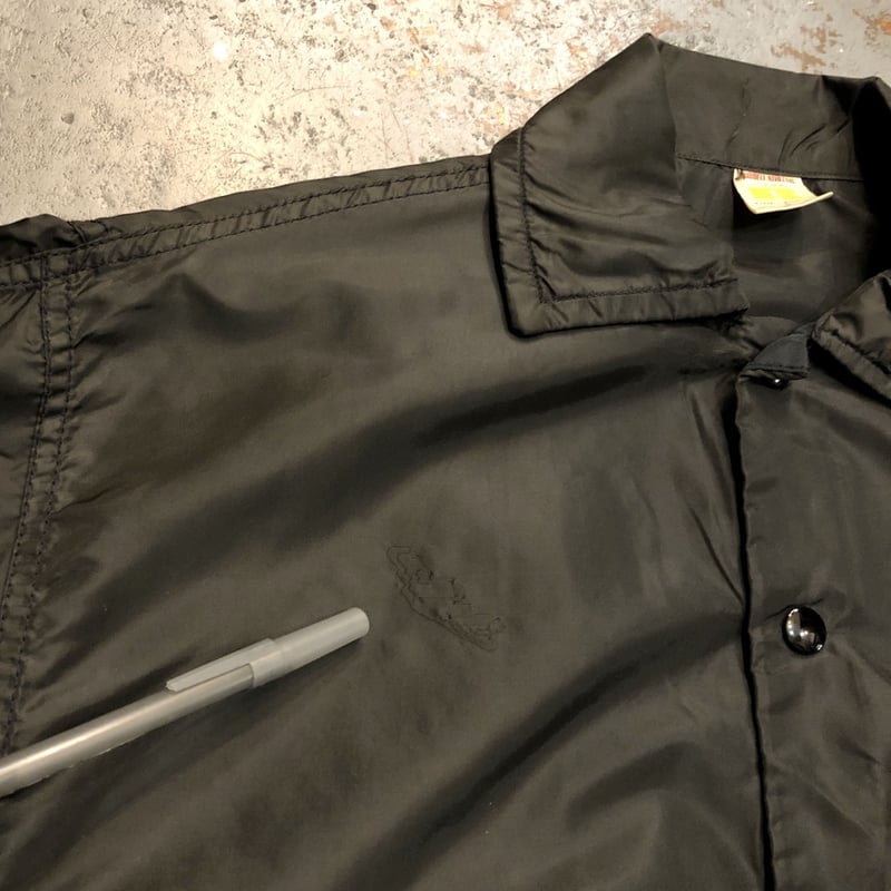 70s RUSSELL ATHLETIC Nylon Coach Jacket BLACK S