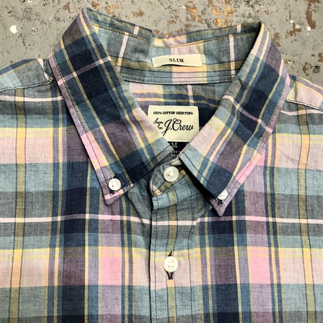 J.CREW L/S Indian Madras Check Shirts Size : Medium(SLIM)