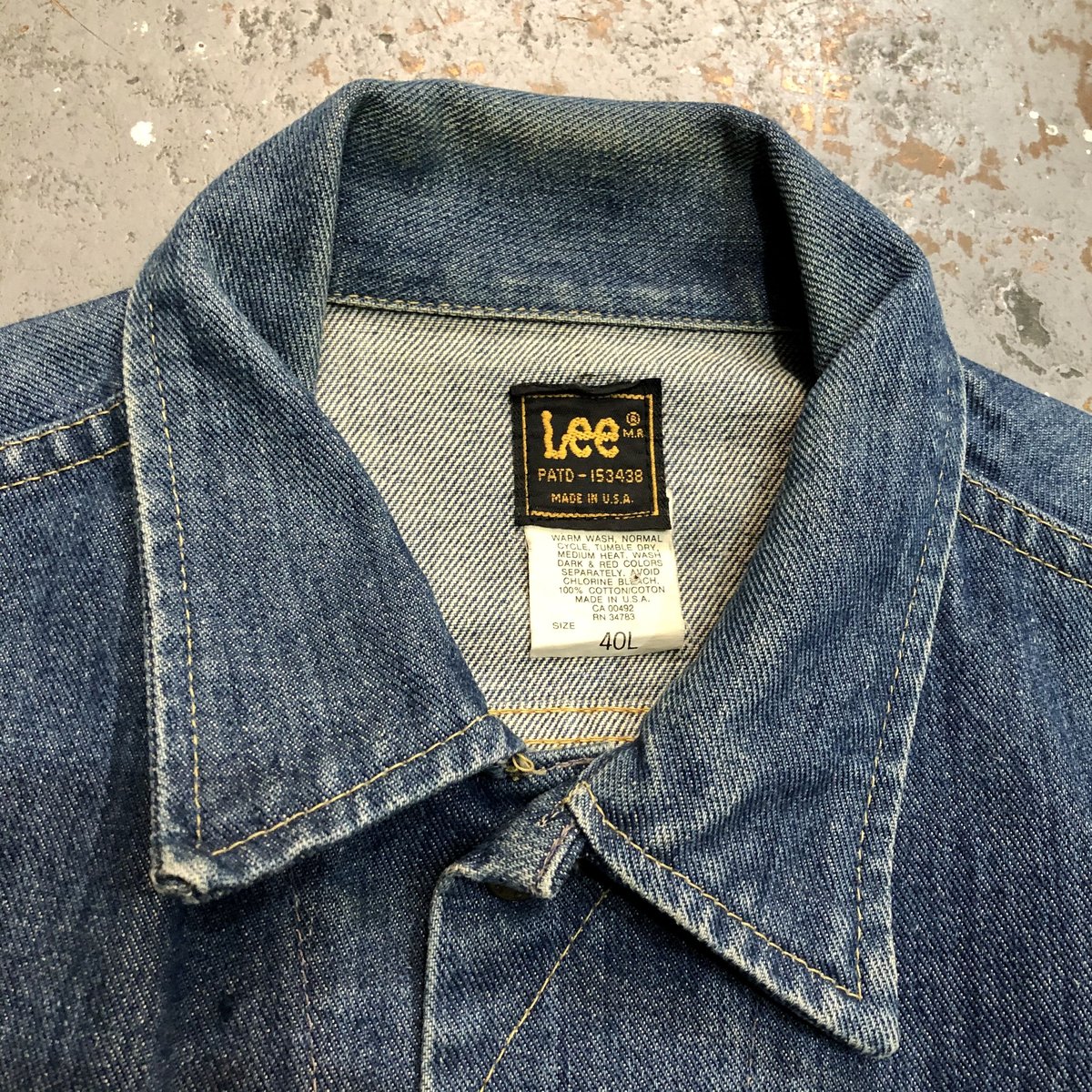 80s USA製　Lee 220-J デニムジャケット　サイズ40REG 濃い 80s Lee リー 220J デニムジャケット【40】MADE IN USA | BACK