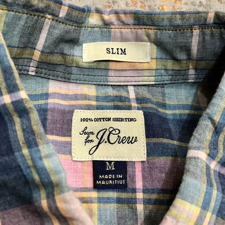J.CREW L/S Indian Madras Check Shirts Size : Medium(SLIM)