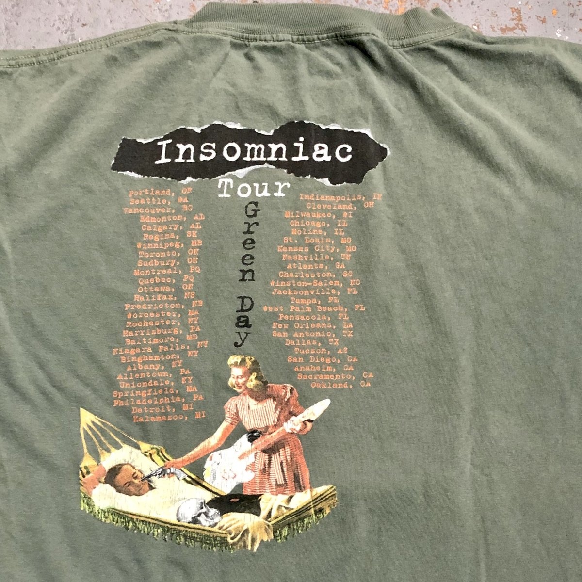 1990s Green Day Insomniac Tour T-Shirts SIZE : ...