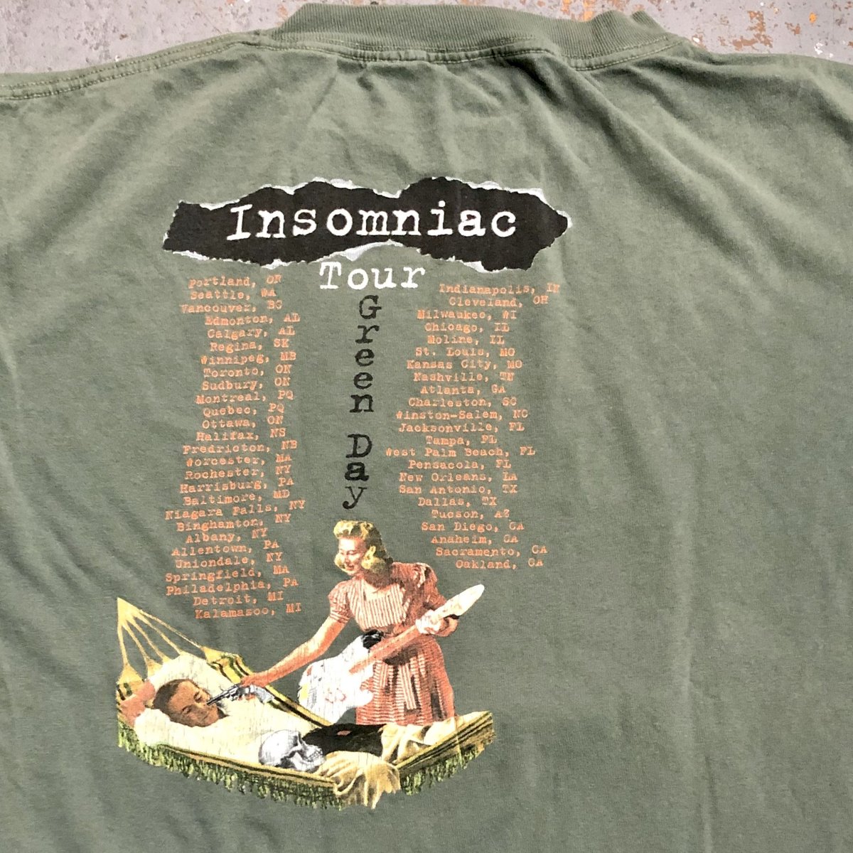 1990s Green Day Insomniac Tour T-Shirts SIZE : 