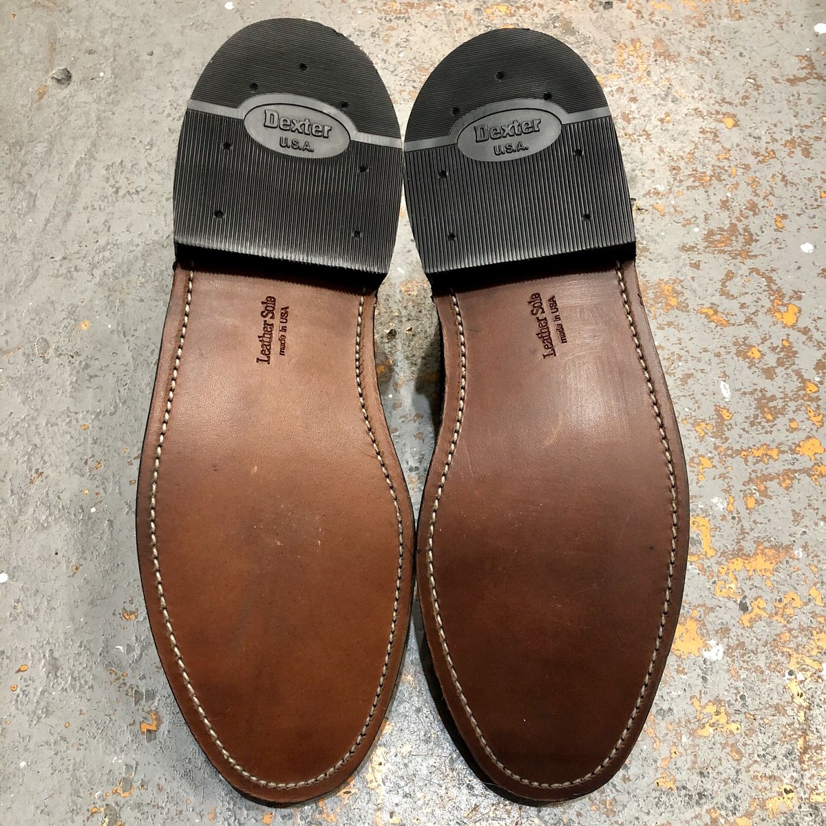 DEAD STOCK] 80s Dexter Wing-Tip Embossed Leath