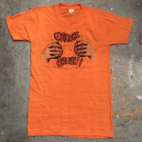 1970s Orenge Crush Printed T-shirts Made in USA SIZE : Small