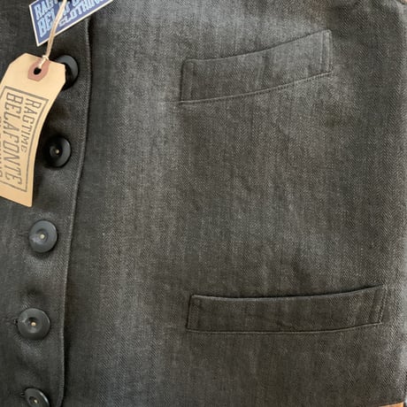 BELAFONTE RAGTIME SERVICE VEST REVERSIBLE LINEN HERRINGBONE