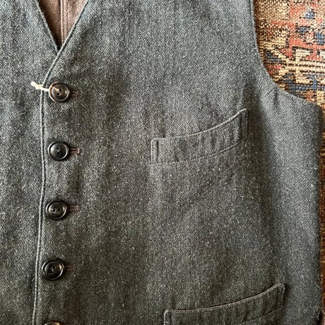 BELAFONTE RAGTIME SERVICE VEST WOOL HERRINGBONE(WASHED)