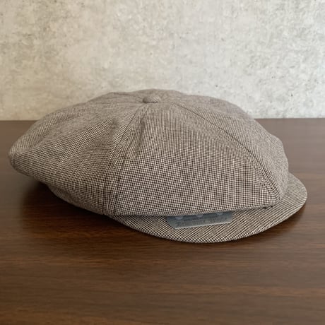 RAGTIME PEAKY HAT LINEN HOUNDS TOOTH
