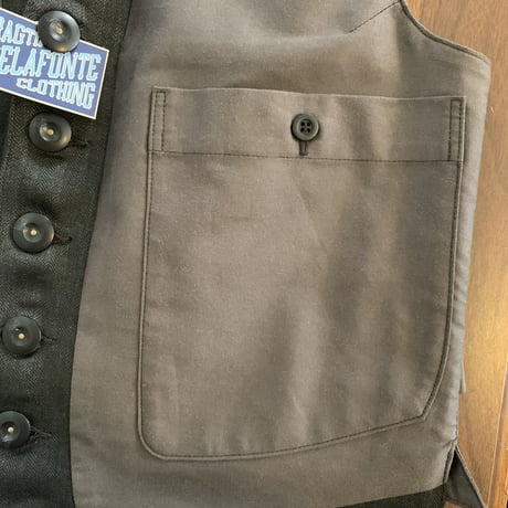 BELAFONTE RAGTIME SERVICE VEST REVERSIBLE LINEN HERRINGBONE