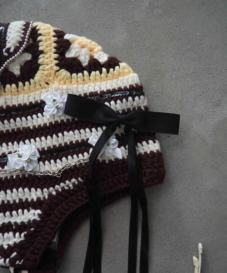70℃ ear knit flight cap / brown