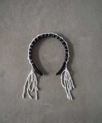 81℃ headband / black×white pearl