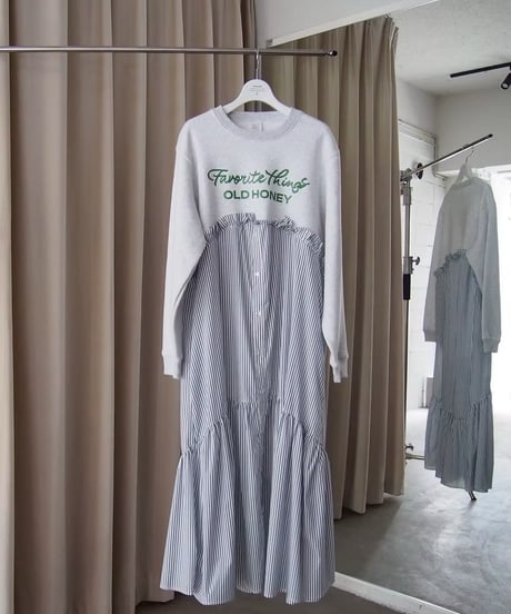 45℃ dress / ash×blue