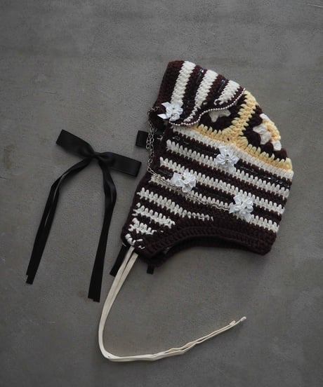 70℃ ear knit flight cap / brown