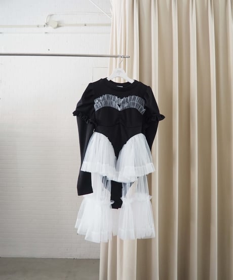 78℃ rompers / black × white