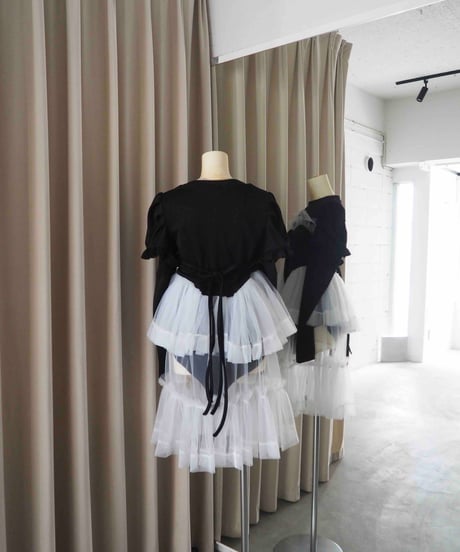 78℃ rompers / black × white