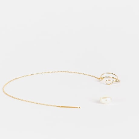 イヤーカフチェーンピアス/パールキャッチ