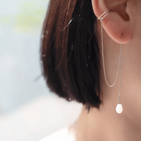 イヤーカフチェーンピアス/パールキャッチ