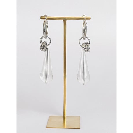 ドロップアクリルチャンキーフープピアス