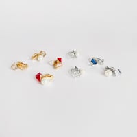 キューブクリスタルパールリバーシブルイヤリング