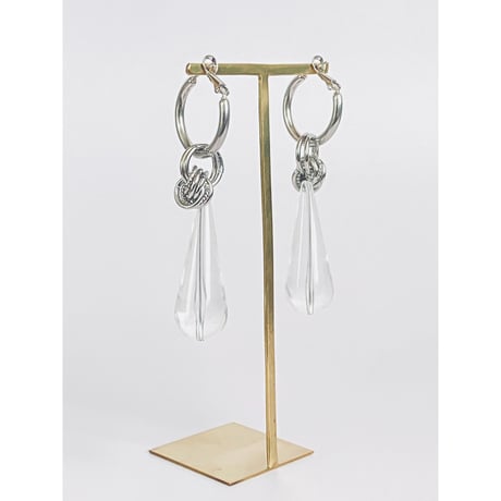 ドロップアクリルチャンキーフープピアス