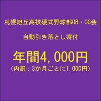 自動引き落とし寄付：年間 4,000円