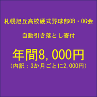 自動引き落とし寄付：年間 8,000円