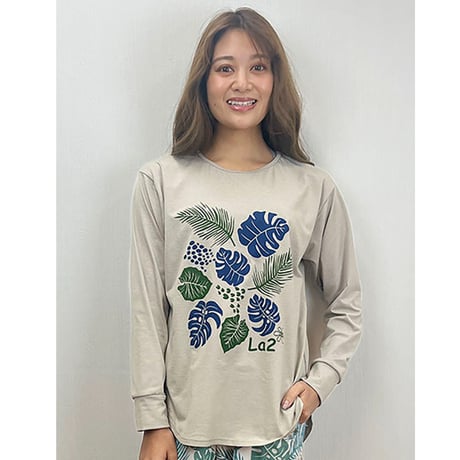 1138  ROUND TEE  MIX LEAF LONG SLEEVE