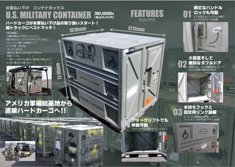 U.S MIRITARY CONTAINER　米軍払い下げ　コンテナボックス※引き取り限定
