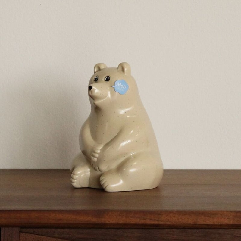 Polar Bear Money Box マフラー付き　北欧　フィンランド しろくま貯金箱 2025 マフラー付き 青×白ボーダー 限定 シロクマ