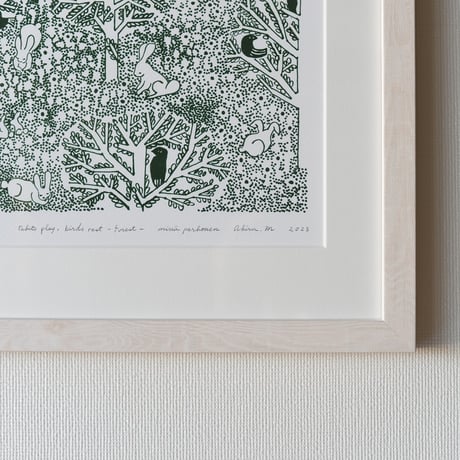 KLIPPAN　ポスター　rabbits play,birds rest - forest -　A3