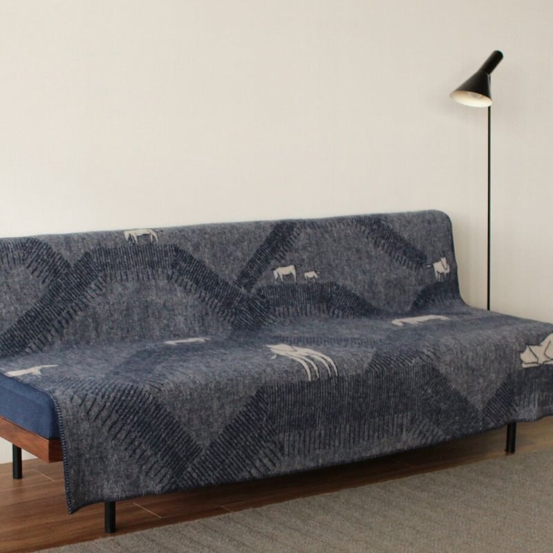 KLIPPAN ウールブランケット KLIPPAN ウール シングルブランケット horses on the hill（全2