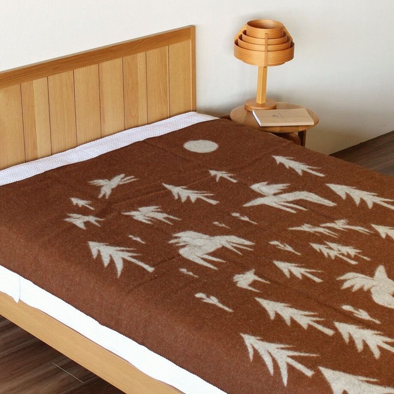 KLIPPAN ウール シングルブランケット horses go to the moon（全2