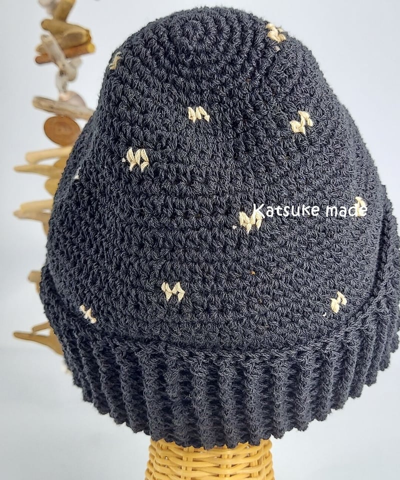 ドット風柄編みのニット帽大人用⑤ | Katsuke made ONLINE STORE