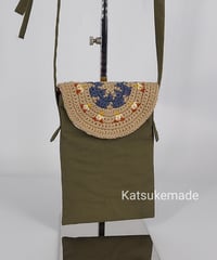 かぶせ手編みのポシェット②